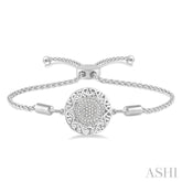 1/20 Ctw Circular Lattice Round Cut Diamond Lariat Bracelet in Sterling Silver