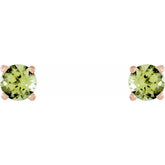 14K Rose Gold 5 mm Natural Peridot Earrings