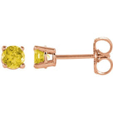 14K Rose Gold 4 mm Natural Yellow Sapphire Earrings
