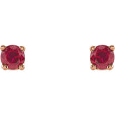 14K Rose Gold 2.5 mm Natural Ruby Earrings