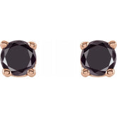 14K Rose Gold 1/5 CTW Natural Black Diamond Earrings
