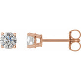 14K Rose 1/2 CTW Natural Diamond Earrings