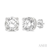 1 1/4 Ctw Round Cut Diamond Stud Earrings in 14K White Gold