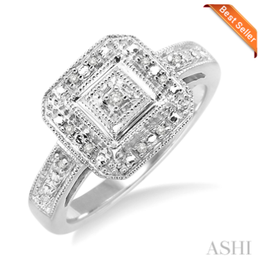 Ashi Silver Diamond Ring .05ctw