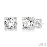 1/3 Ctw Round Cut Diamond Stud Earrings in 14K White Gold
