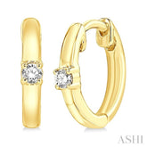 1/10 Ctw Petite Single Round Cut Diamond Fashion Huggies in 10K Yellow Gold