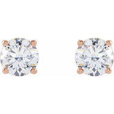 14K Rose Gold 1 CTW Lab-Grown Diamond Earrings
