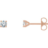 14K Rose Gold 1/4 CTW Lab-Grown Diamond 4-Prong Stud Earrings