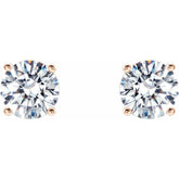 14K Rose Gold 1 CTW Lab-Grown Diamond 4-Prong Stud Earrings