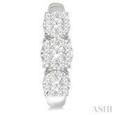 1 Ctw Lovebright Round Cut Diamond Earrings in 14K White Gold