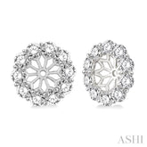 1 Ctw Round Cut Diamond Earrings Jacket in 14K White Gold