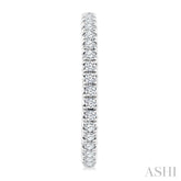 1 Ctw French Pave Set Round Cut Diamond Fashion Half Hoop Earring in 14K White Gold