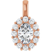 14K Rose 1 1/8 CTW Lab-Grown Diamond Halo-Style Pendant