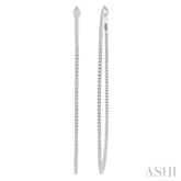 1 1/2 Ctw Inside & Outside Round Cut Diamond Hoop Earrings in 14K White Gold