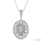 1/20 Ctw Round Cut Diamond Fashion Pendant in Sterling Silver with Chain