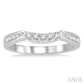 1/4 Ctw Straight Row Round Cut Diamond Wedding Band in 14K White Gold