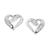 Silver White Diamond 1/50Ctw Earring