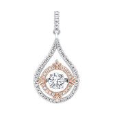 Silver White Rose Pendant