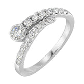 Silver White Diamond 1/5Ctw Ring