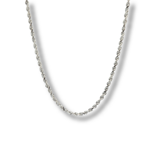 14k white gold 18in rope chain