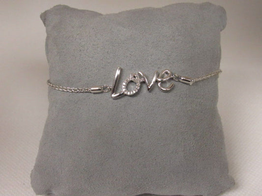 Sterling Silver Love Lariat Bracelet