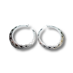 Sterling Silver New Orleans Hoops 2in