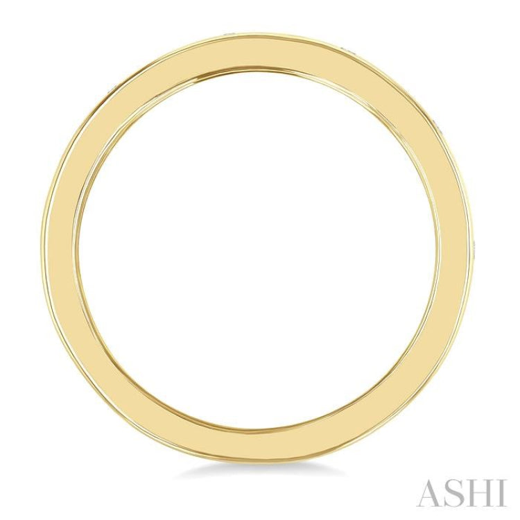1/10 Ctw Flush Bezel Set Diamond Fashion Band in 10K Yellow Gold