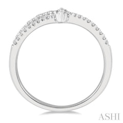 1/4 Ctw Interlocked Twin Chevron Round Cut Diamond Fashion Ring in 14K White Gold