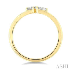 1/3 Ctw Toi Et Moi 2-Stone Pear and Oval Cut Diamond Fashion Ring in 14K Yellow Gold