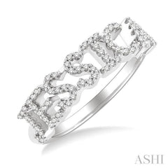 1/4 Ctw'JESSICA' Block Name Round Cut Diamond Ring in 10K White Gold