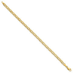 14K 10 inch 4.3mm Semi-Solid Curb with Lobster Clasp Anklet