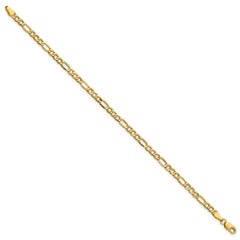 14K 10 inch 3.5mm Semi-Solid Figaro with Lobster Clasp Anklet