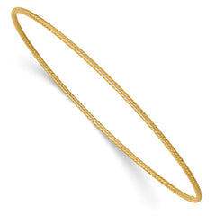 14k Polished Textured Twist 1.50mm Slip-on Round Bangle Bracelet