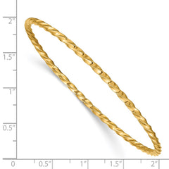 14k Polished Twisted 2.50mm Slip-on Round Bangle Bracelet