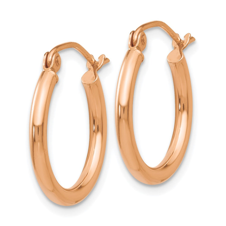 14k 2x18mm Polished Tube Hoop Earrings