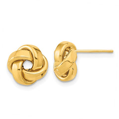 14k 10mm Polished Love Knot Post Earrings