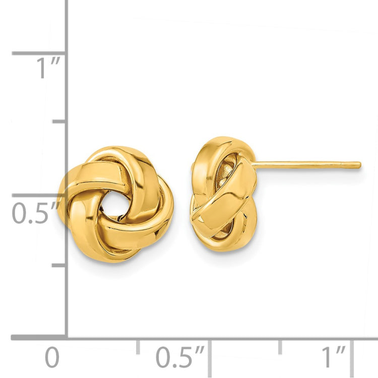14k 10mm Polished Love Knot Post Earrings