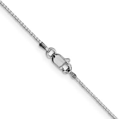 14K White Gold 20 inch .95mm Box with Lobster Clasp Chain