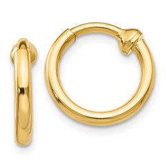 14k 2x10mm Polished Tube Hoop Non-pierced Earrings