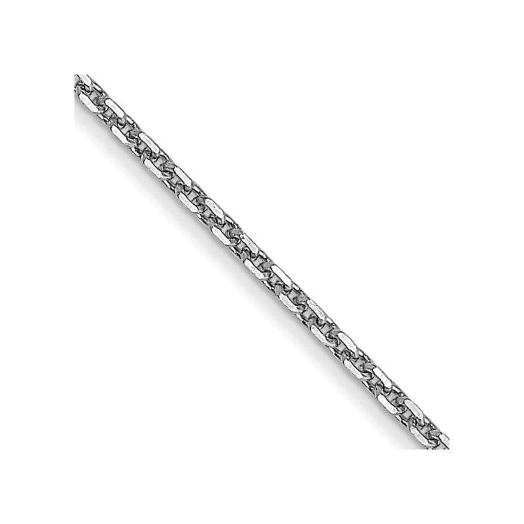14K White Gold 24 inch .95mm Diamond-cut Cable with Lobster Clasp Chain