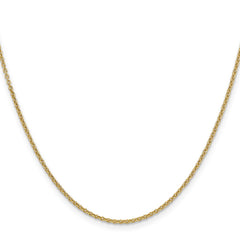 14K 24 inch 1.6mm Round Open Link Cable with Lobster Clasp Chain