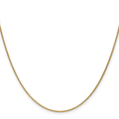 14K 20 inch 1mm Round Open Link Cable with Lobster Clasp Chain