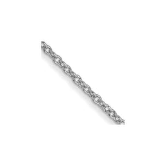 14K White Gold 24 inch 1mm Round Open Link Cable with Lobster Clasp Chain
