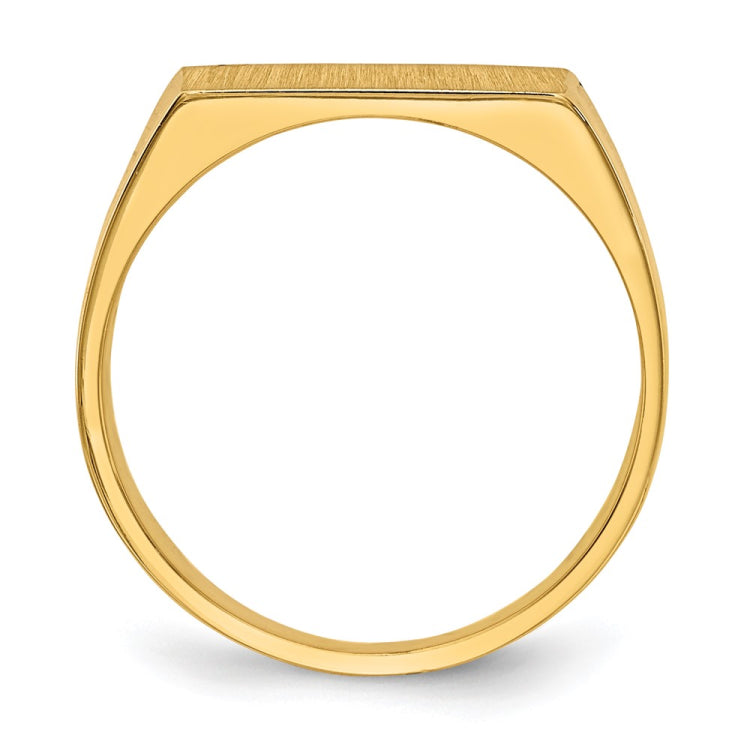 14k 13.0x7.0mm Rectangle Closed Back Signet Ring