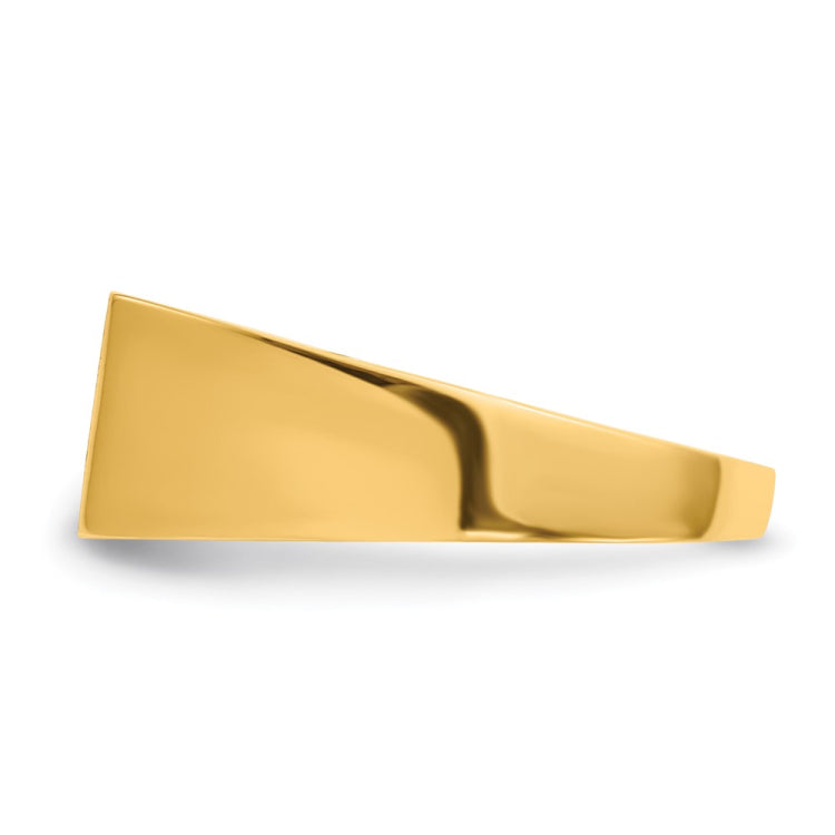 14k 13.0x7.0mm Rectangle Closed Back Signet Ring