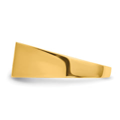 14k 13.0x7.0mm Rectangle Closed Back Signet Ring