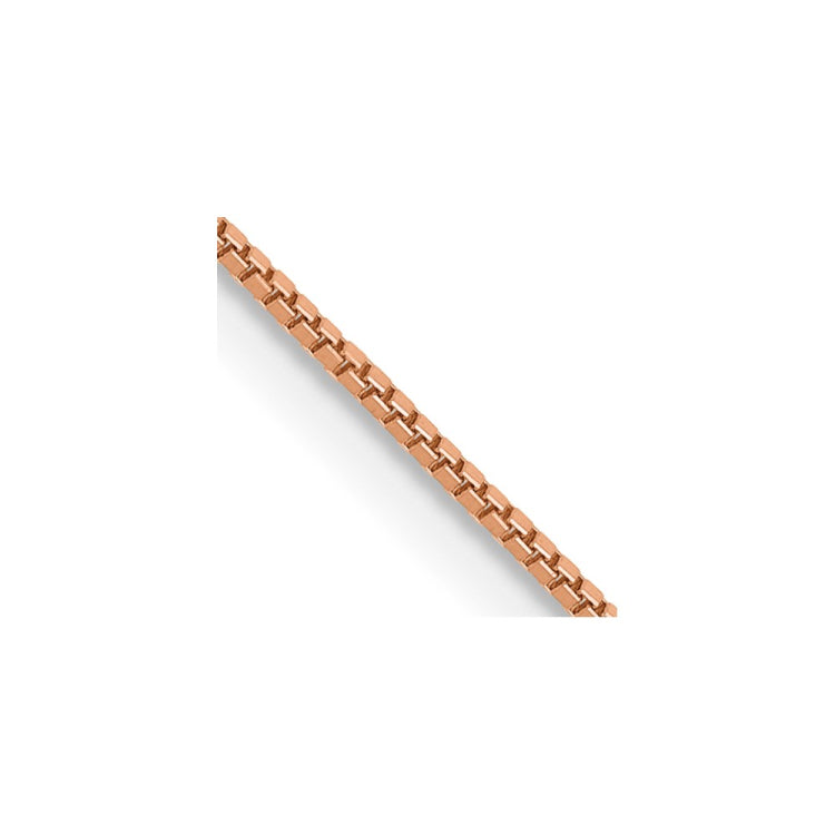14K Rose Gold 20 inch .7mm Box Link with Lobster Clasp Chain