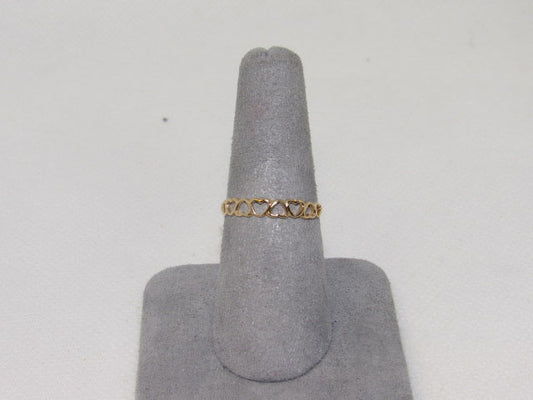 14KT Yellow Gold Polished Hearts Ring