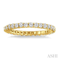 1 1/10 Ctw Round Cut Diamond Eternity Band in 14K Yellow Gold