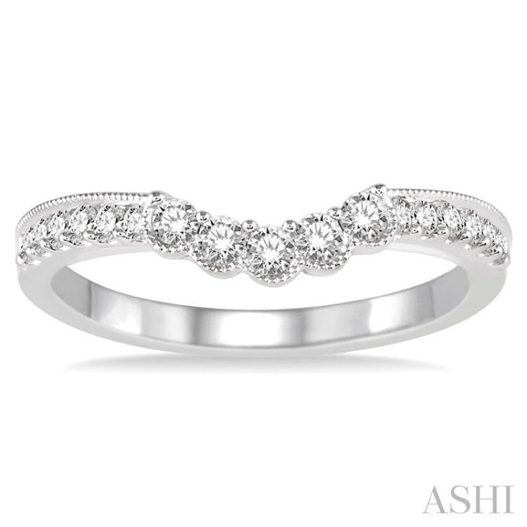 1/3 Ctw Round Cut Diamond Wedding Band in 14K White Gold